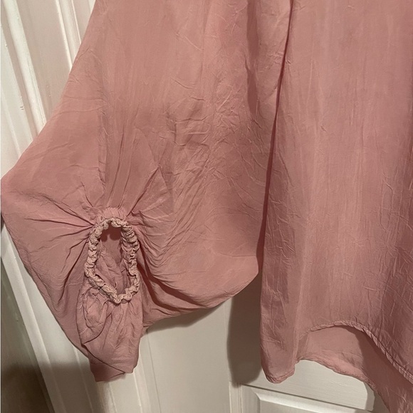 Maven West Pink Long Puffy Sleeve Blouse NWT - Picture 2 of 5